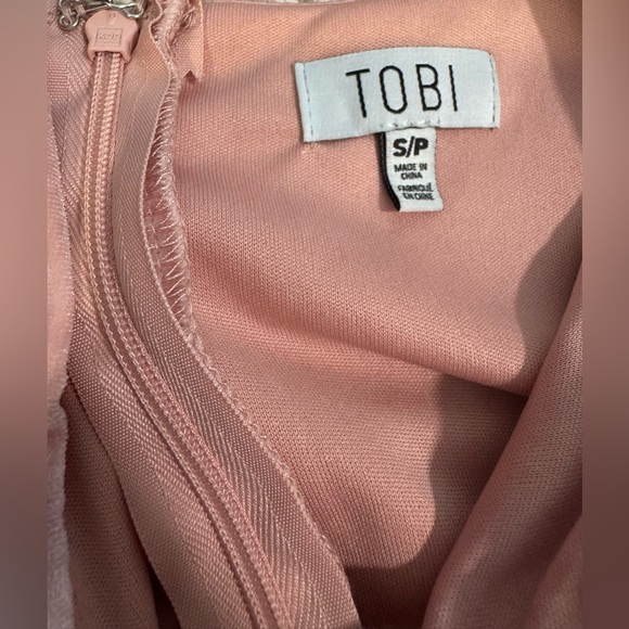 TOBI rose velvet twist front deep plunge maxi dress S NWT - Picture 10 of 12